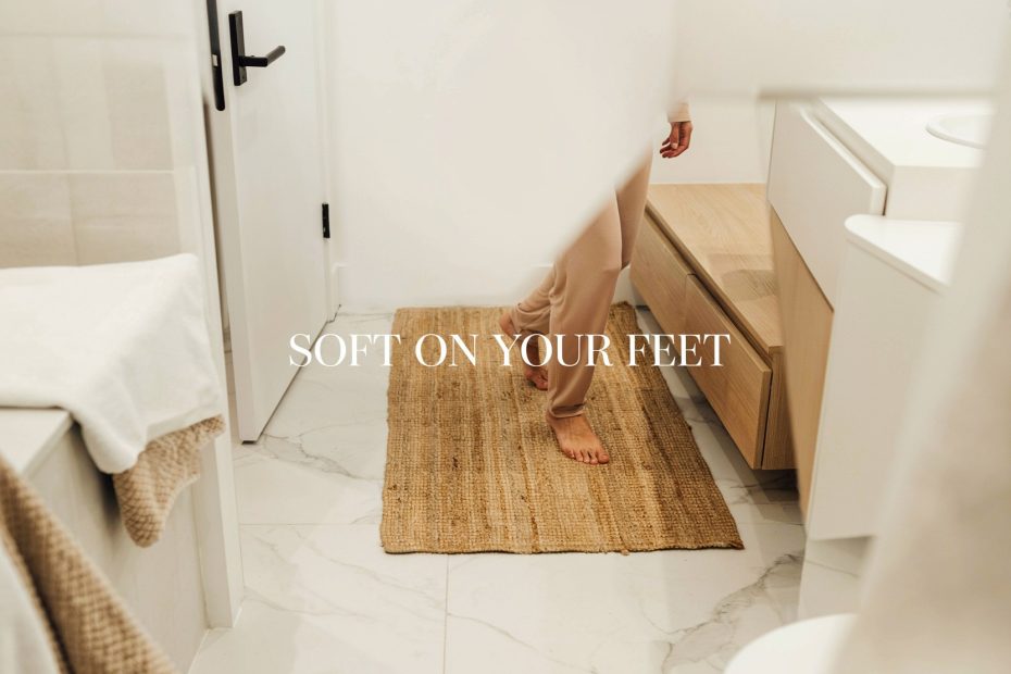 Bathroom Runner Rug with Waffle Texture | Soft Absorbent Nonslip | Small Bathroom Decor Ideas