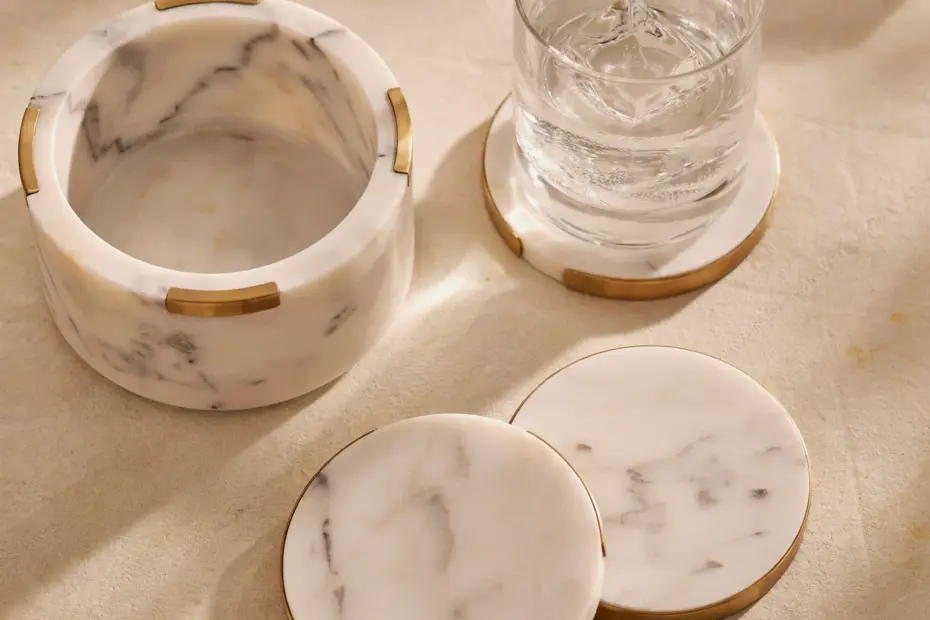 Wavy Coasters Set of 4 Pink | Marble Container Home Decor | Affordable Walmart Finds