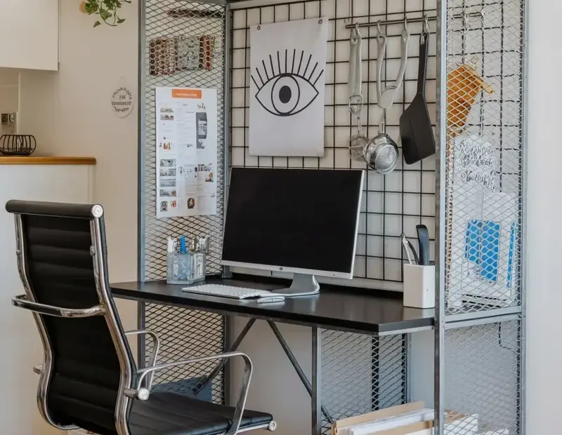 Home office desk mistake: why using a kitchen cart as your workspace is a bad idea