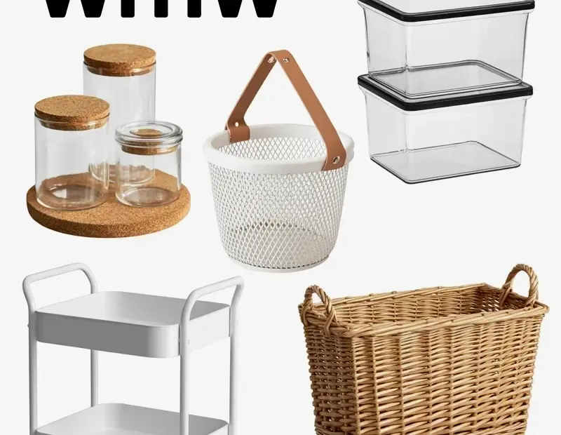 Home Organization Must-Haves: Clear Bins, Rolling Cart & Glass Jars