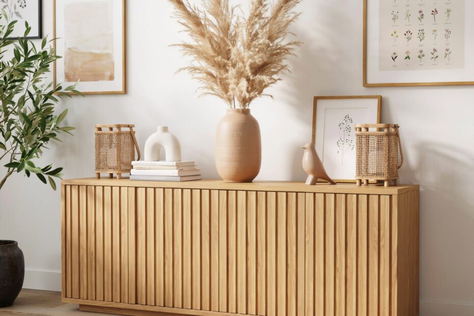 Fluted TV Stand for up to 70 inch TV | Drew Barrymore Warm Honey Finish | Discount Home Decor at Walmart