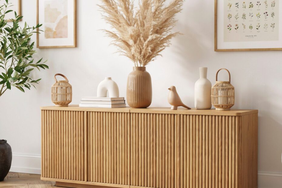 Fluted TV Stand Drew Barrymore | Warm Honey Finish for TVs up to 70" | Walmart Home Decor