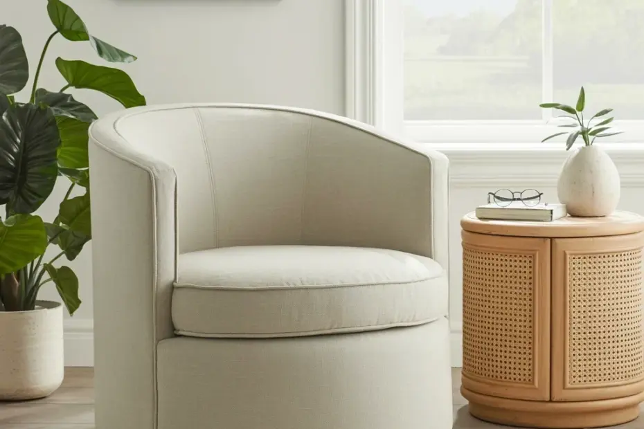 Cream Linen Swivel Accent Chair - Walmart's Coziest Living Room Spot