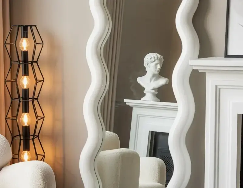 This Modern Floor Mirror Is Making Me Want a Reading Nook